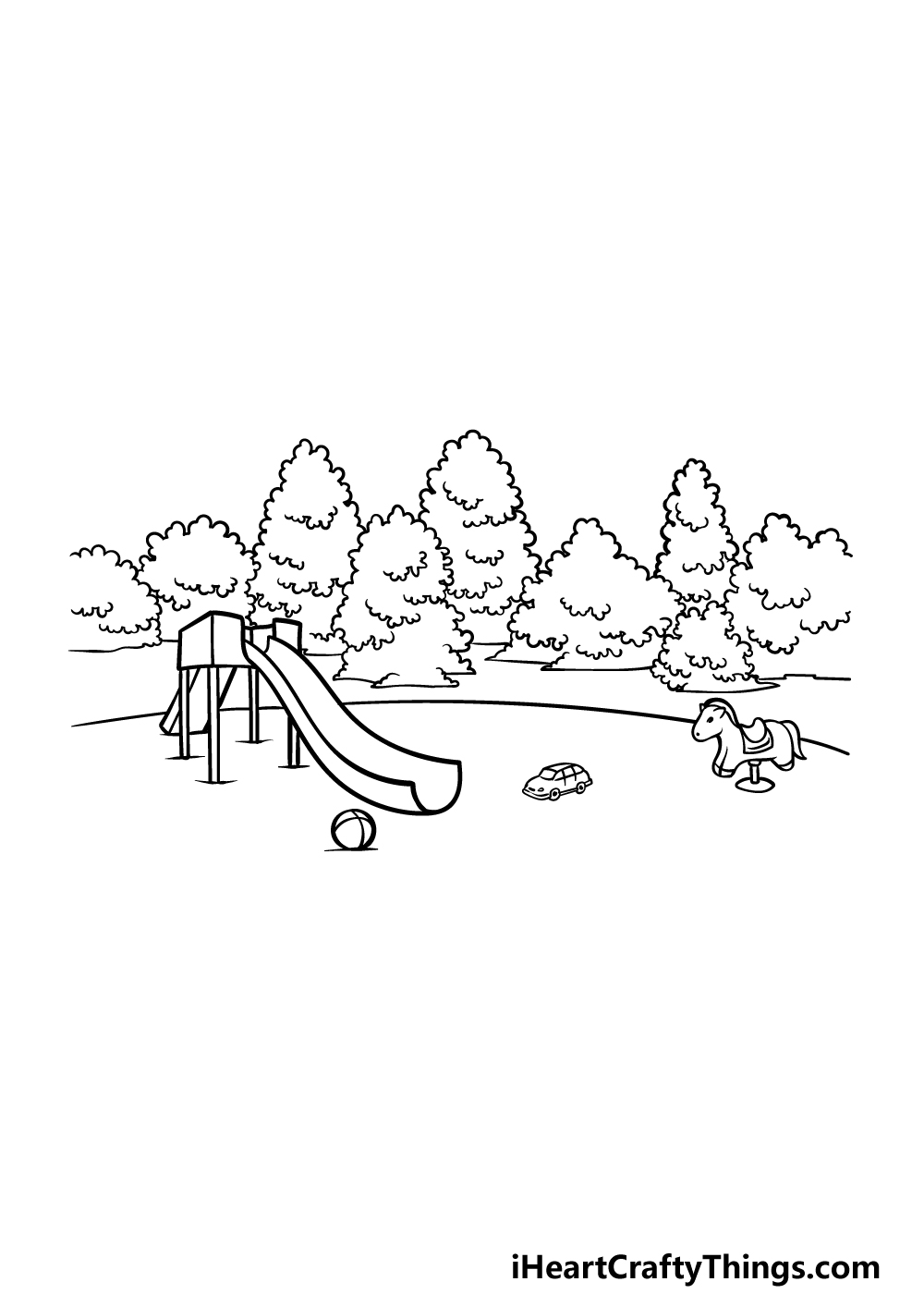 Playground Coloring Page | Easy Drawing Guides