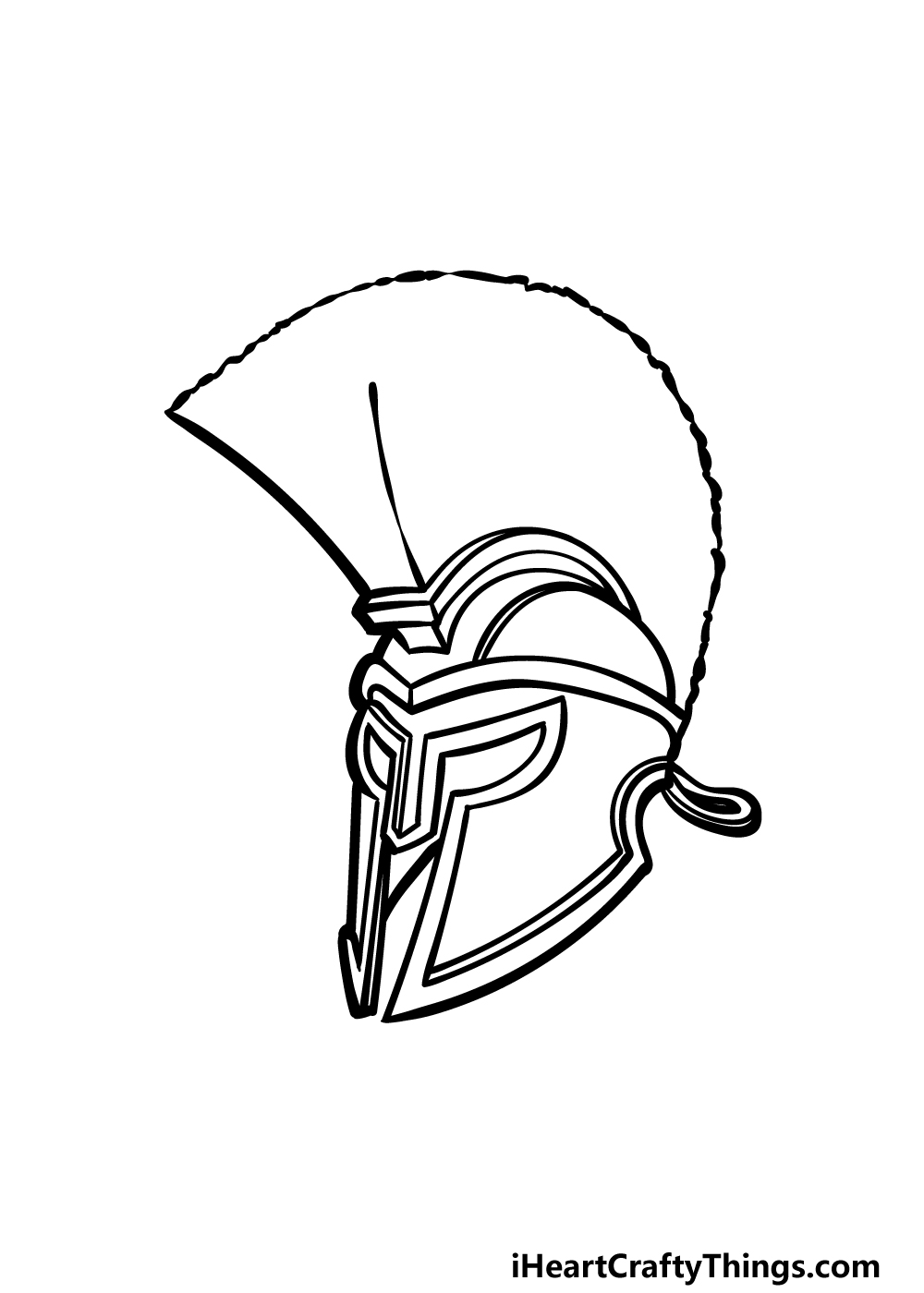 how to draw a Spartan Helmet step 4