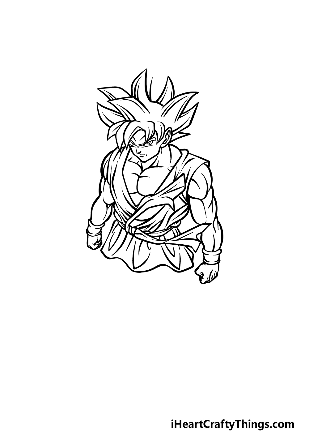 how to draw a Son Goku Ultra Instinct step 4
