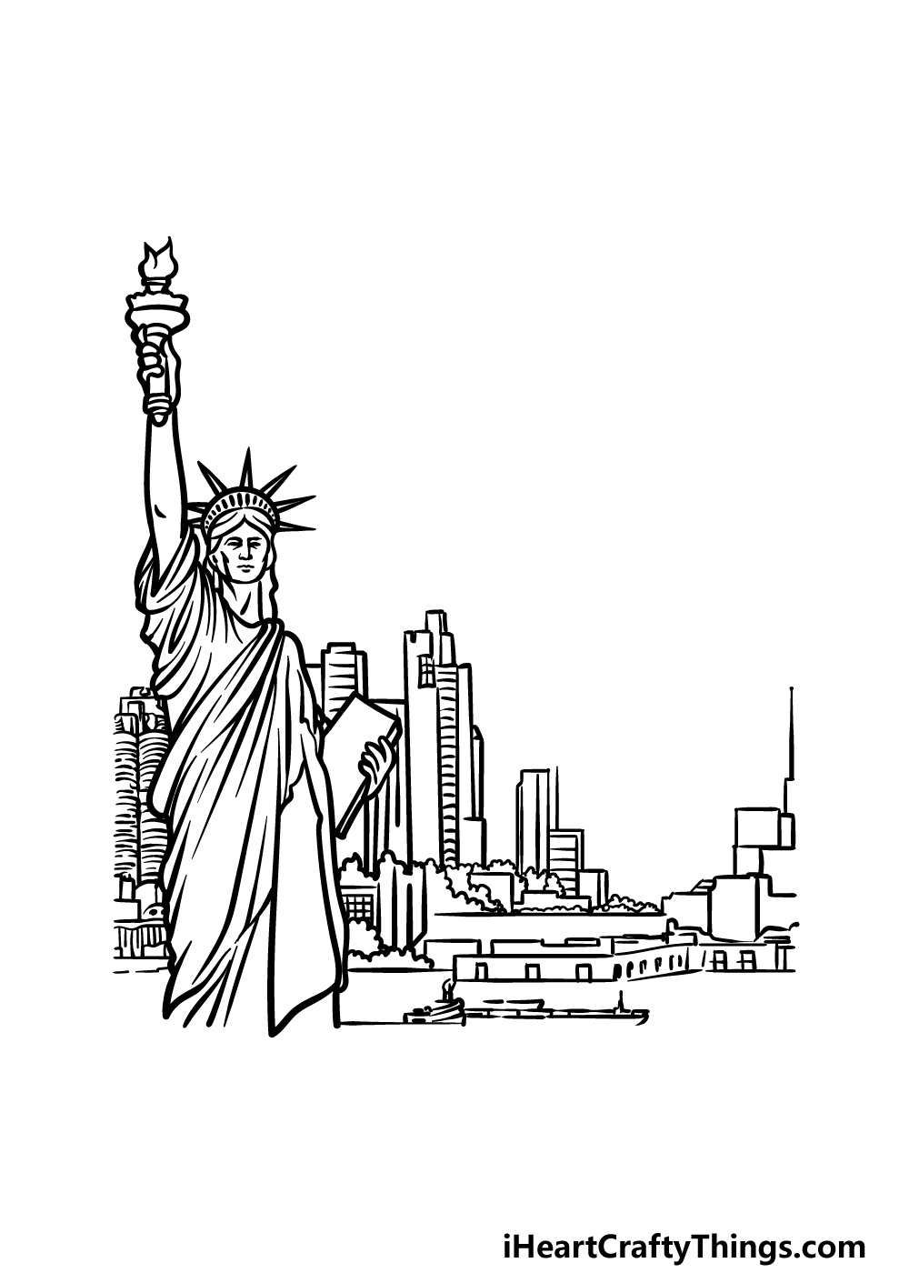 how to draw New York step 4