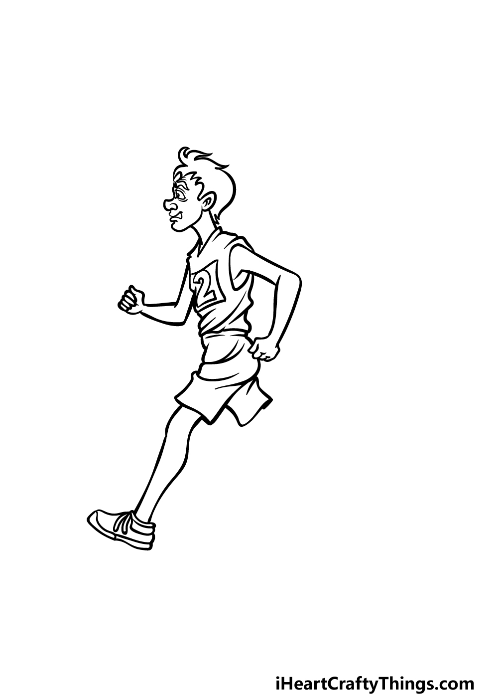 how to draw Running step 4
