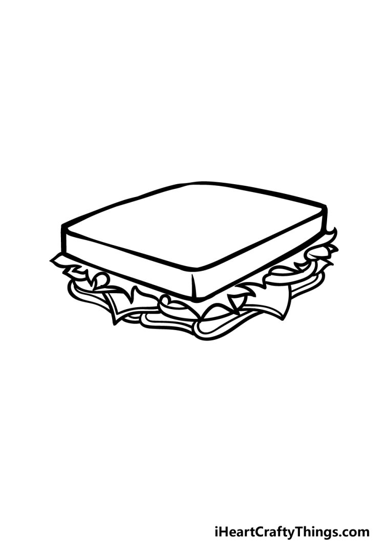 Sandwich Drawing - How To Draw A Sandwich Step By Step