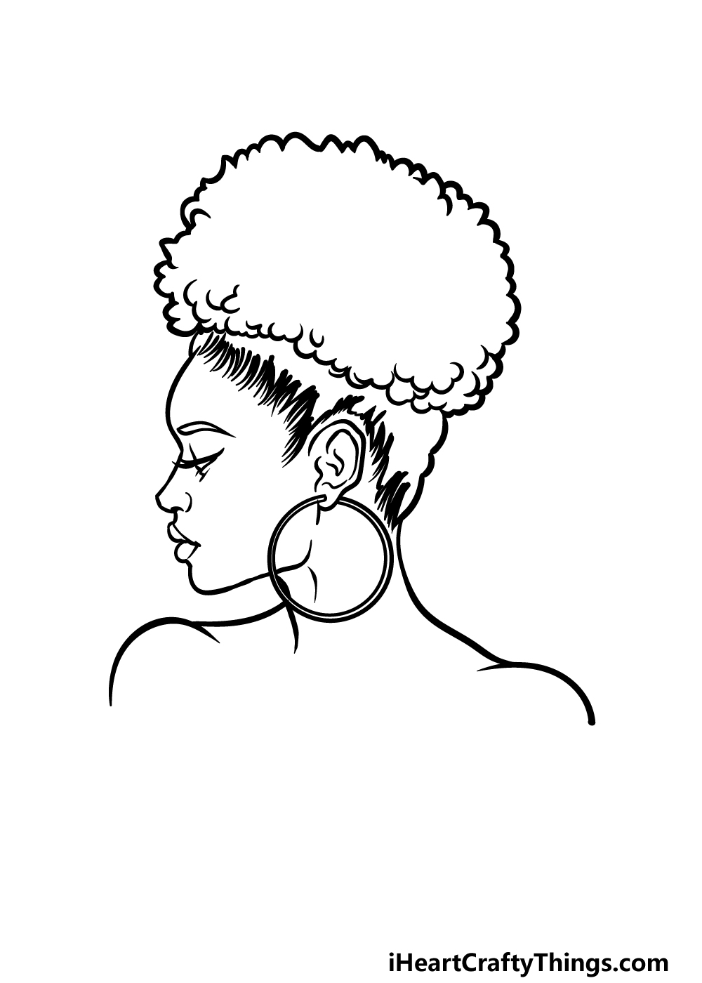 how to draw a Woman’s Side Profile step 4