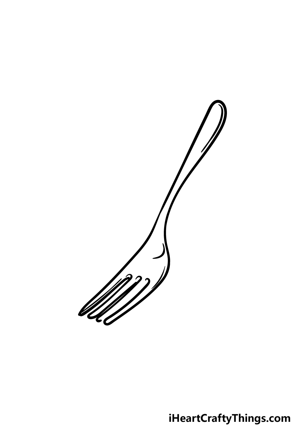 how to draw a fork step 4