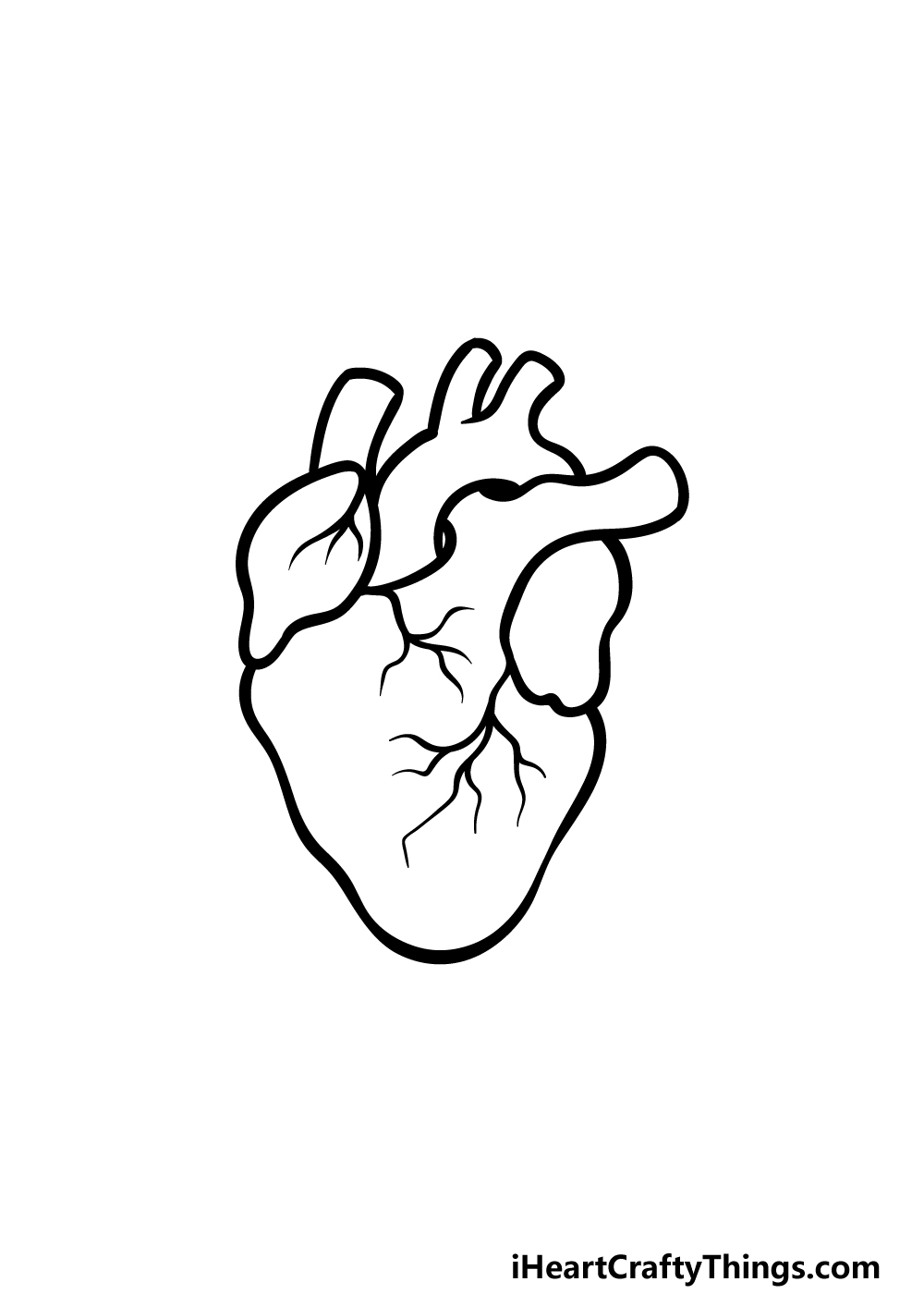 how to draw a realistic heart step 4