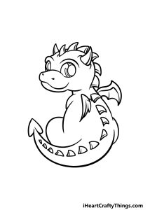 Baby Dragon Drawing - How To Draw A Baby Dragon Step By Step