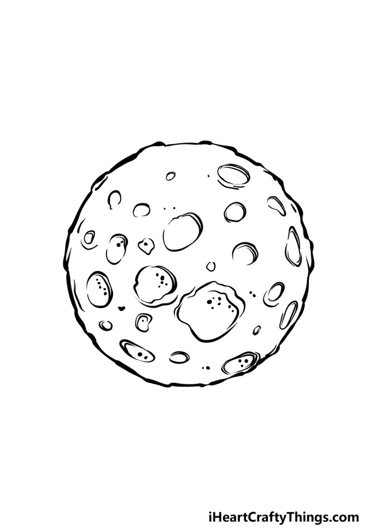 Full Moon Drawing - How To Draw A Full Moon Step By Step