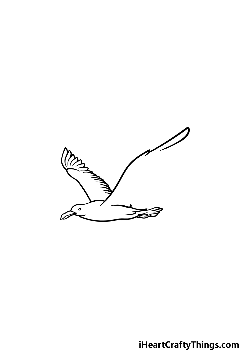 how to draw a Seagull step 4