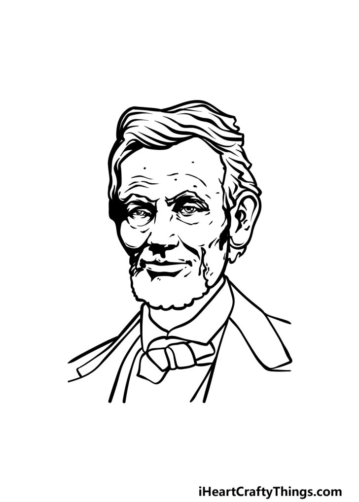 Abraham Lincoln Drawing - How To Draw Abraham Lincoln Step By Step