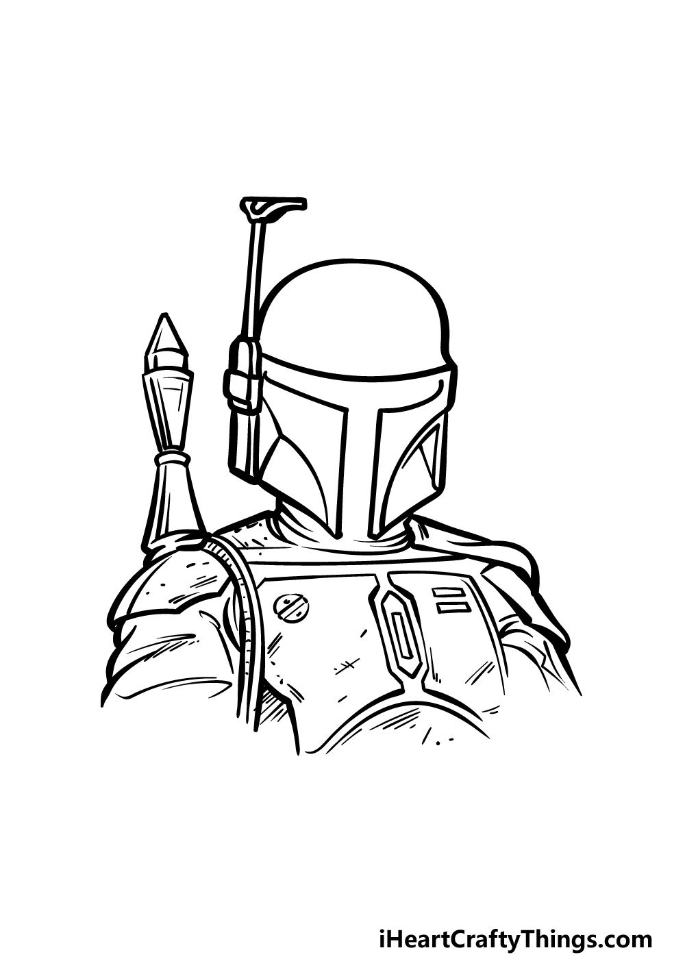 how to draw Boba Fett step 4