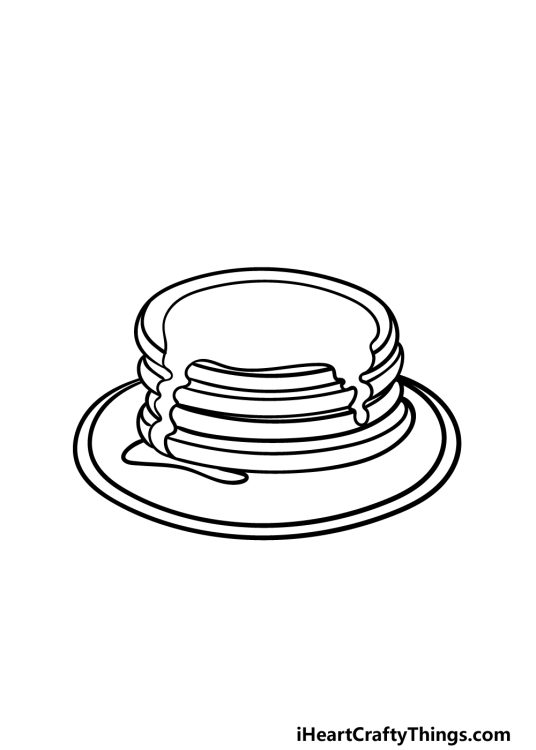 Pancake Drawing - How To Draw A Pancake Step By Step