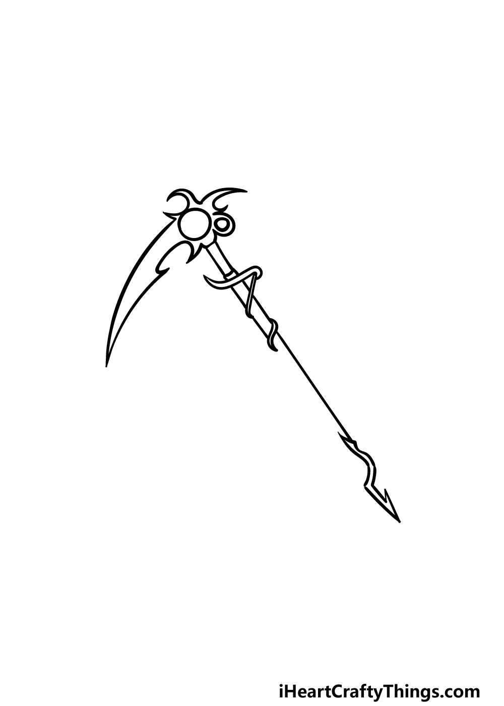 how to draw a scythe step 4