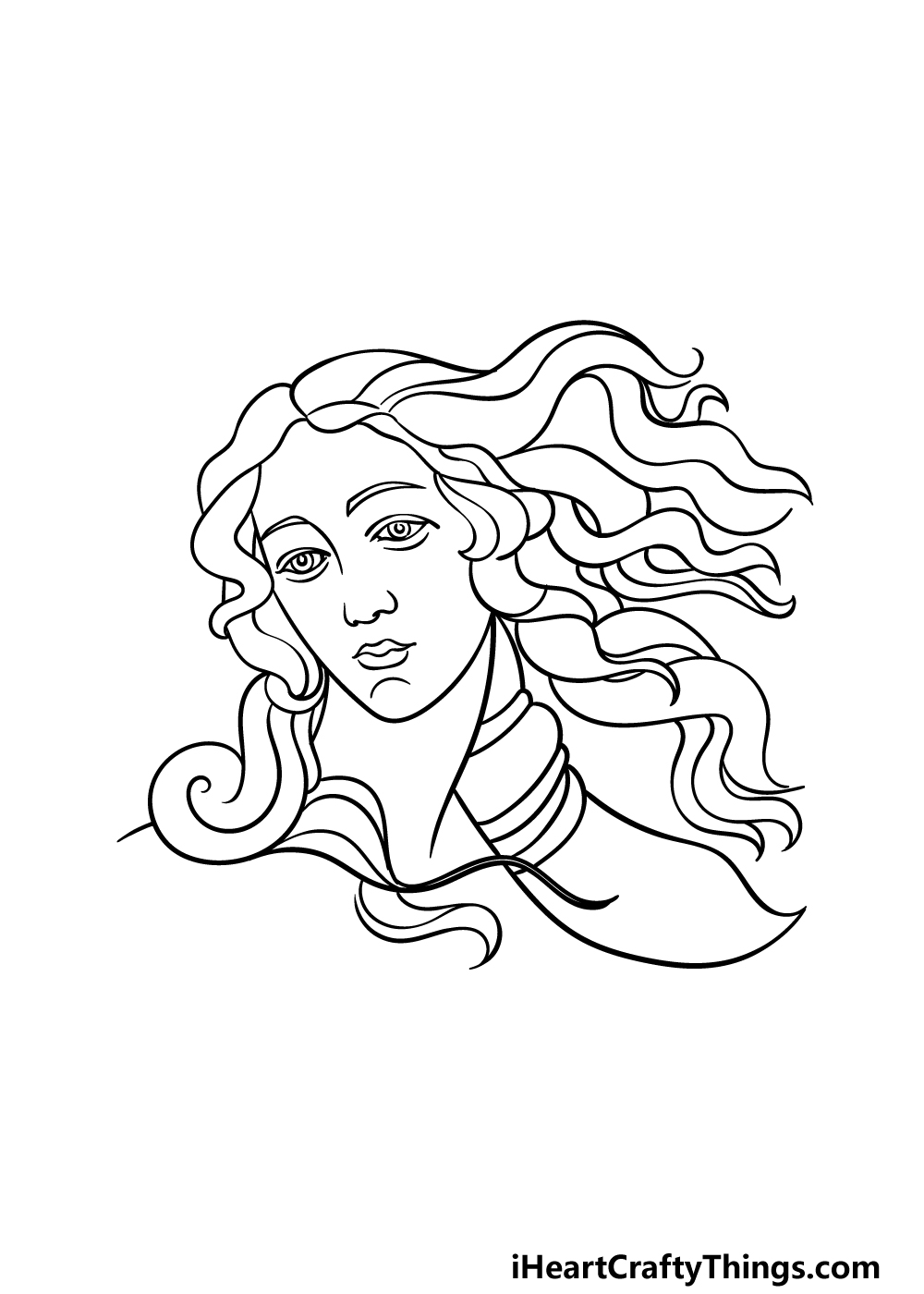 how to draw aphrodite goddess of love step by step