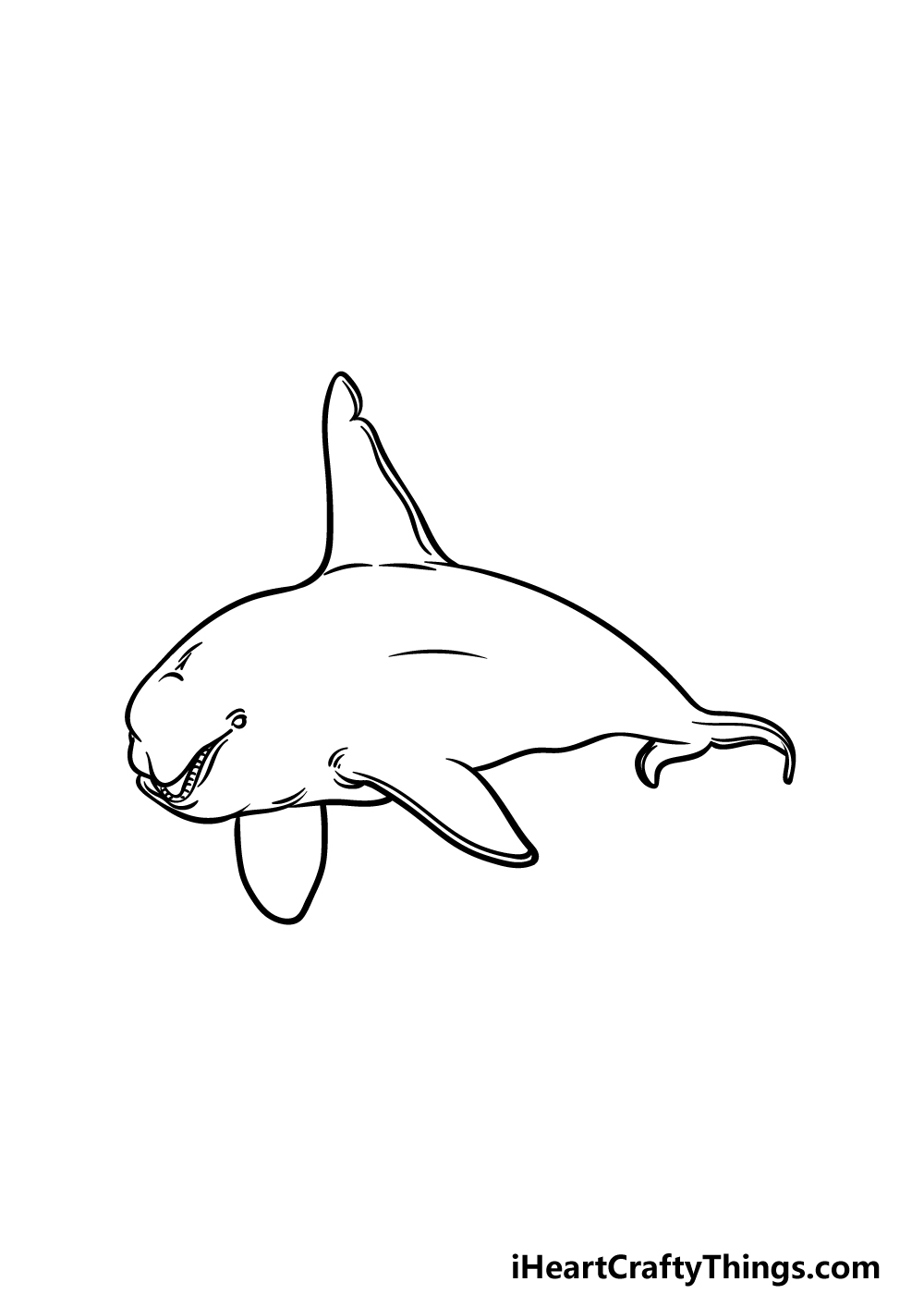how to draw a killer whale step 4