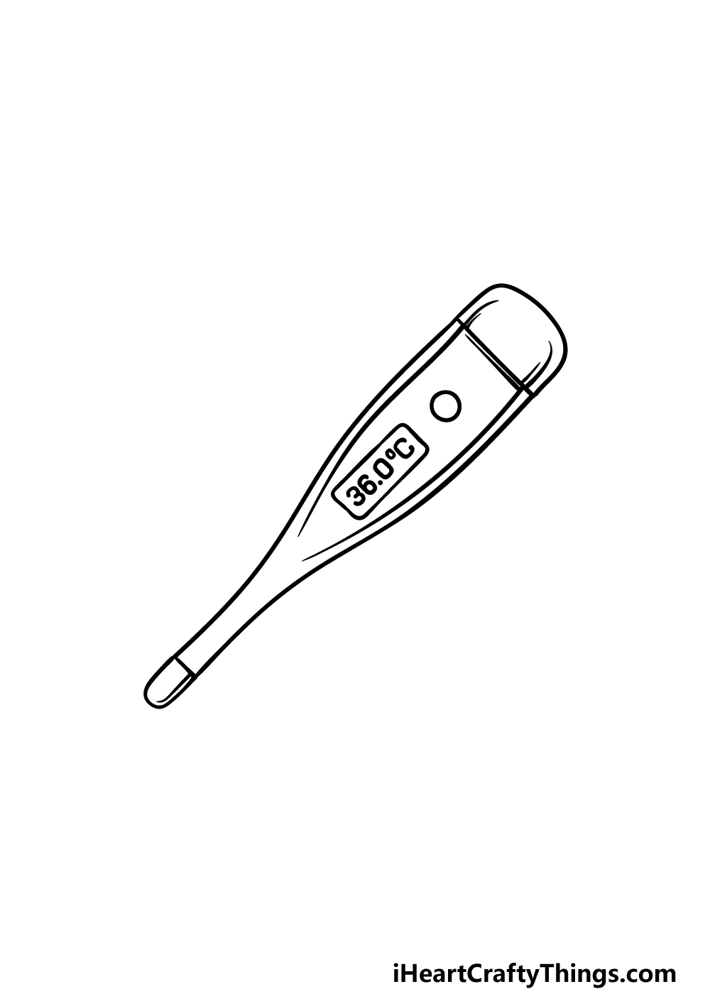 how to draw a thermometer step 4