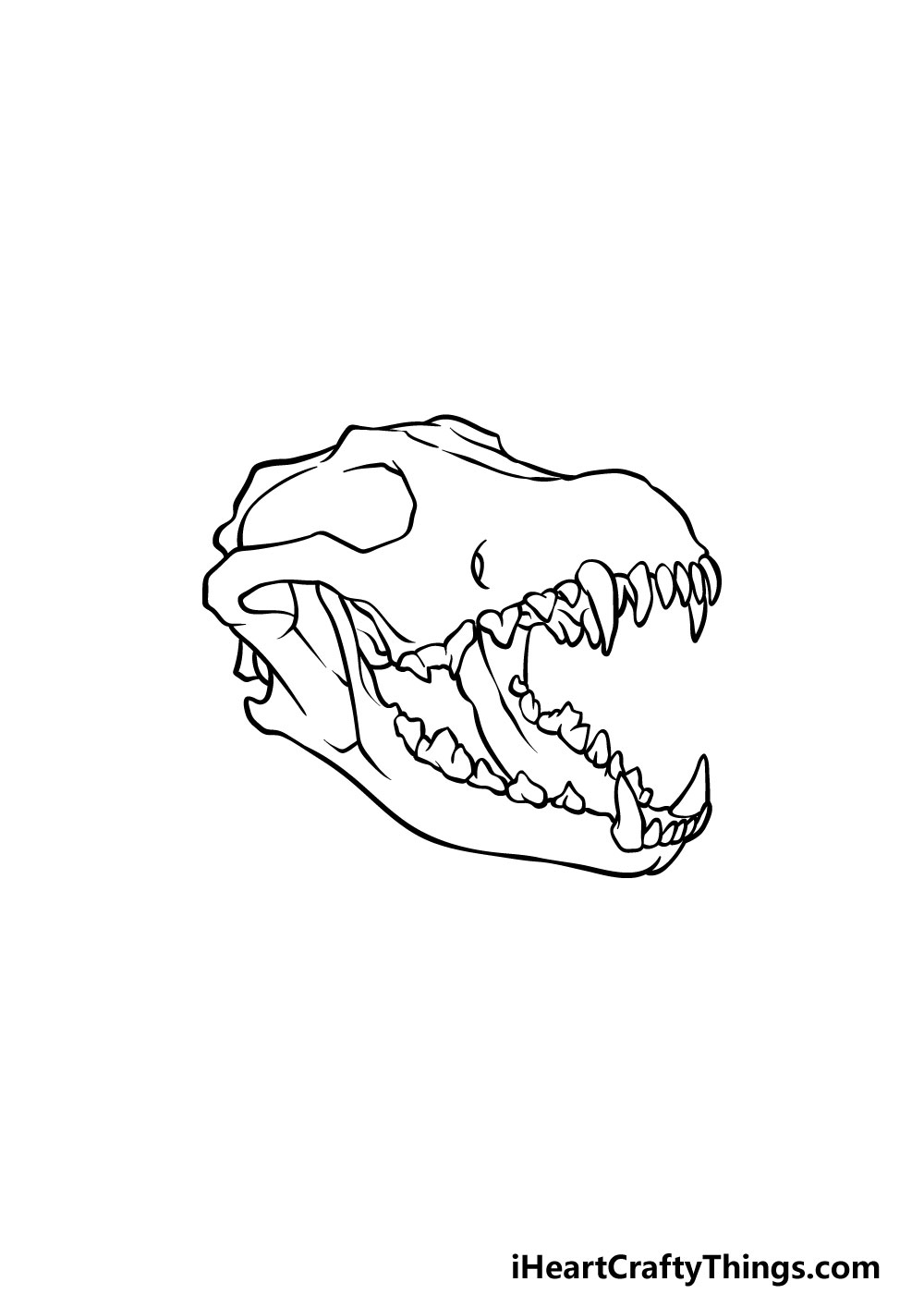 how to draw a Wolf Skull step 4