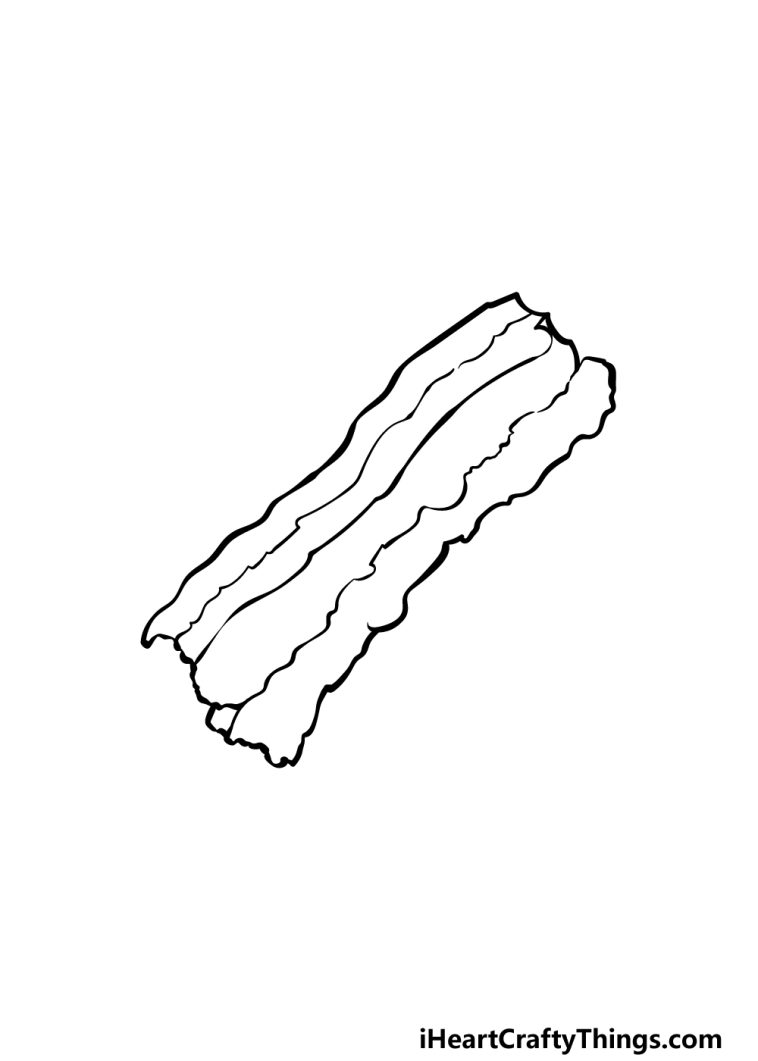 Bacon Drawing - How To Draw Bacon Step By Step