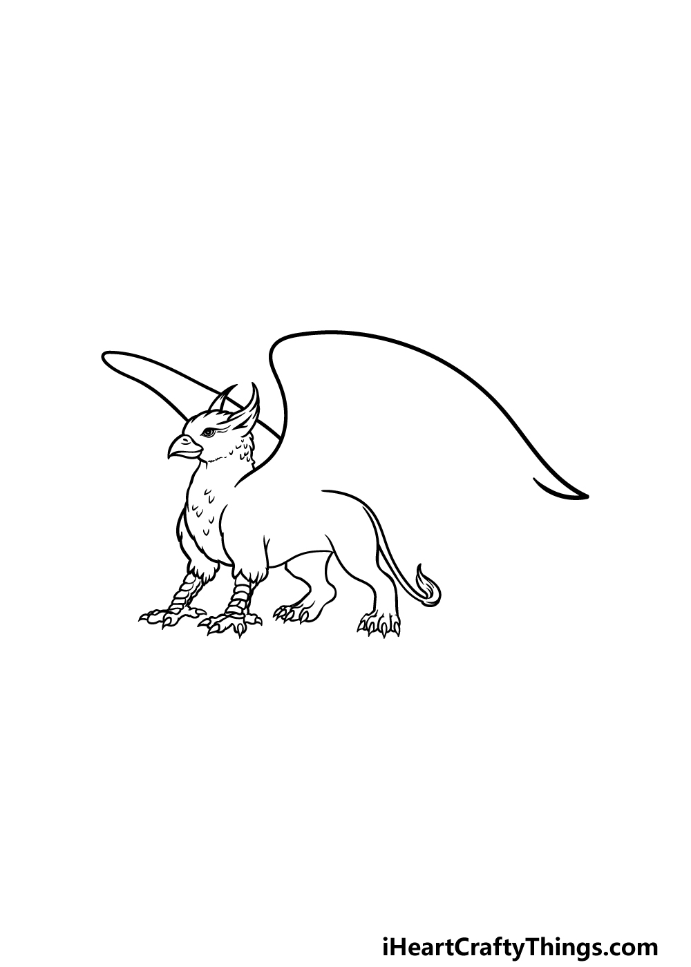 how to draw a Griffin step 4
