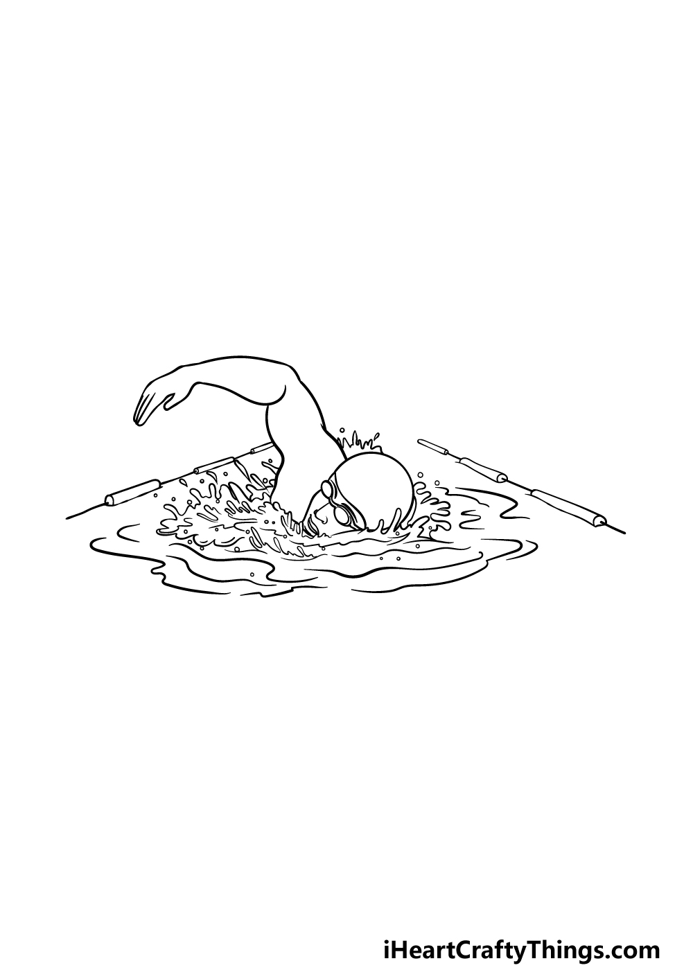 how to draw swimming step 4