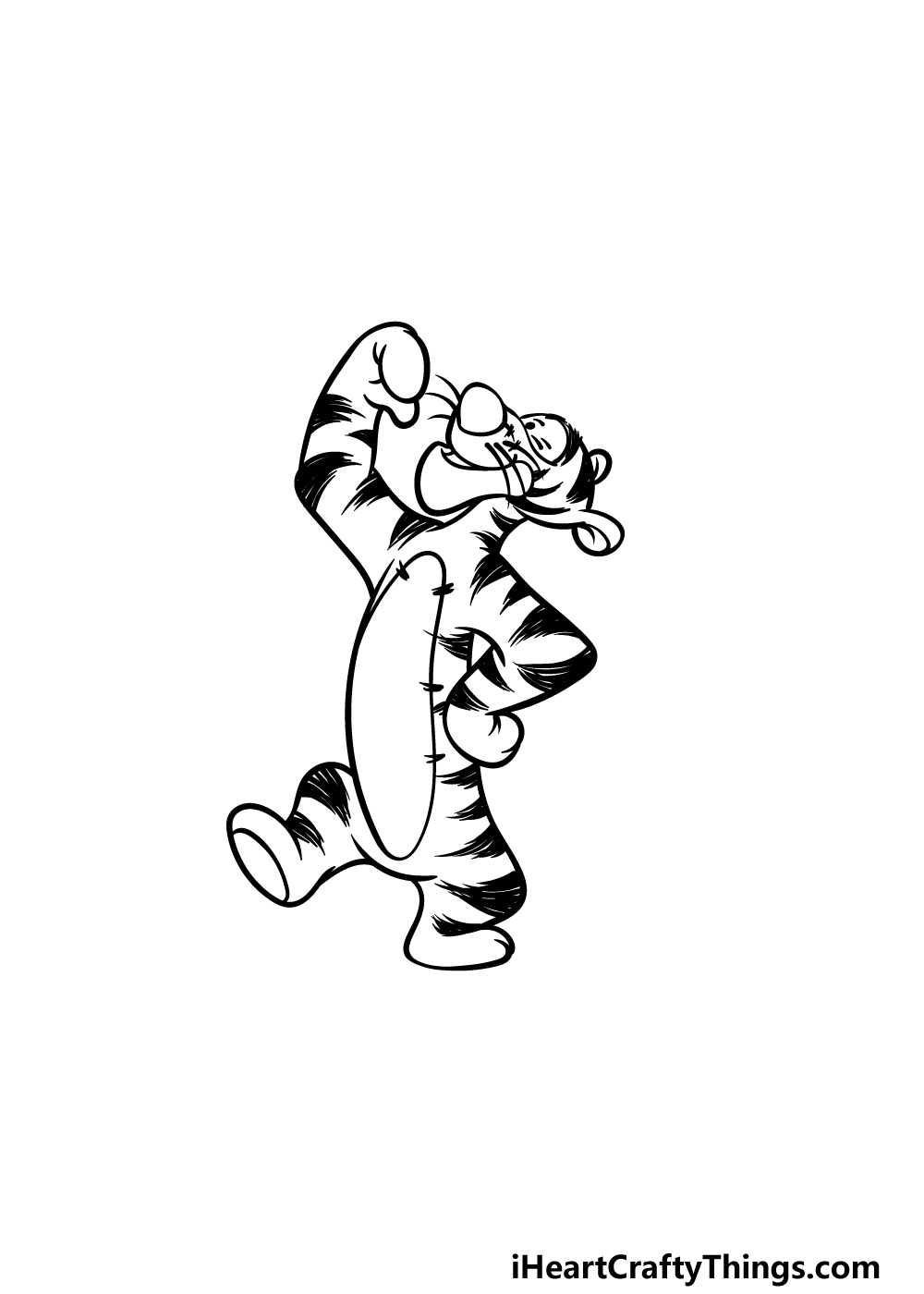 how to draw Tigger step 4