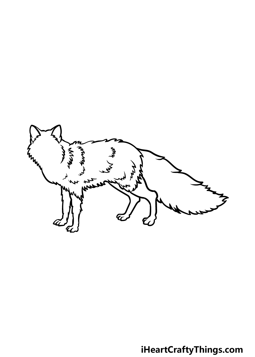 how to draw a red fox step 4