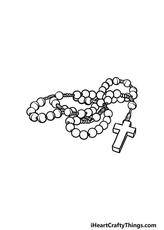 Rosary Drawing - How To Draw A Rosary Step By Step