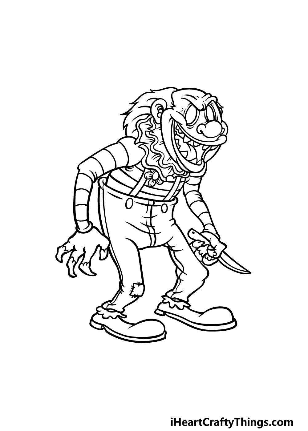 drawing a scary clown step 5