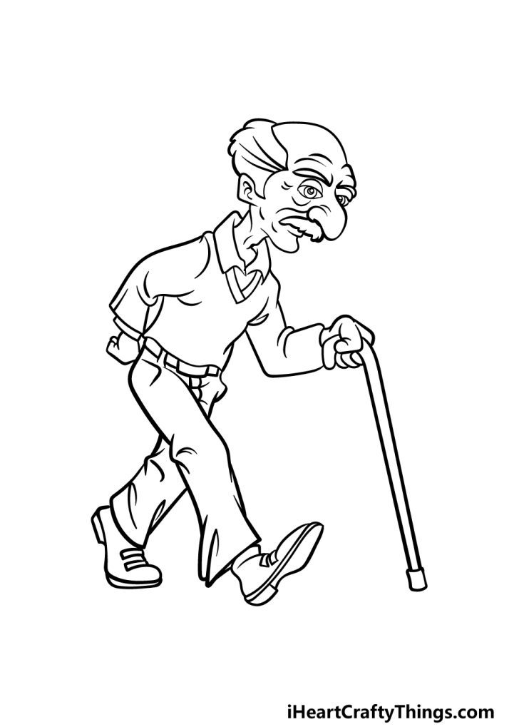 Old Man Drawing How To Draw An Old Man Step By Step