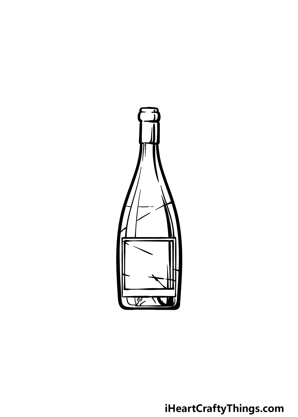 how to draw a wine bottle step 5