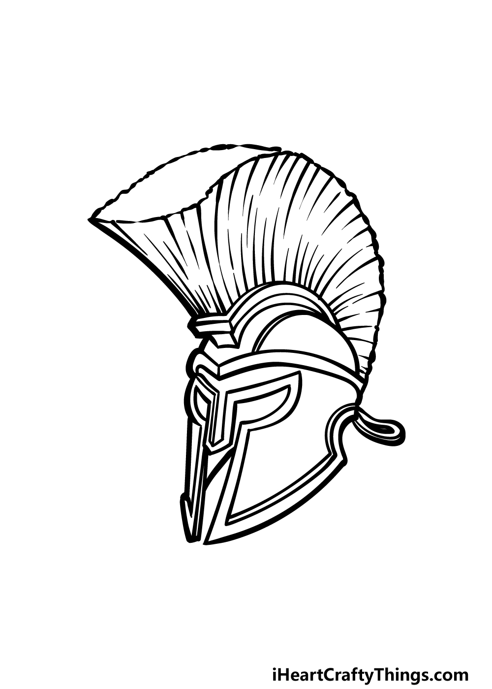 how to draw a Spartan Helmet step 5