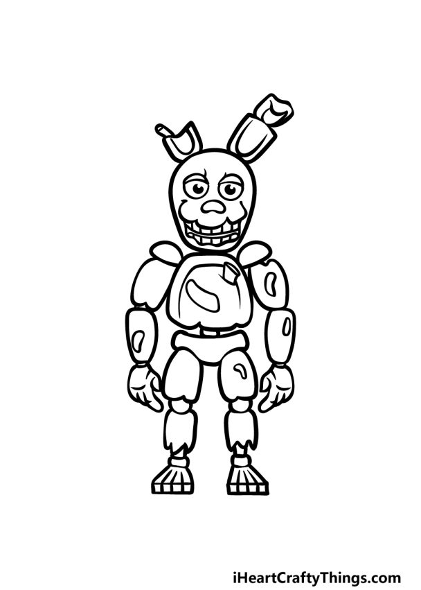 Springtrap Drawing - How To Draw Springtrap Step By Step