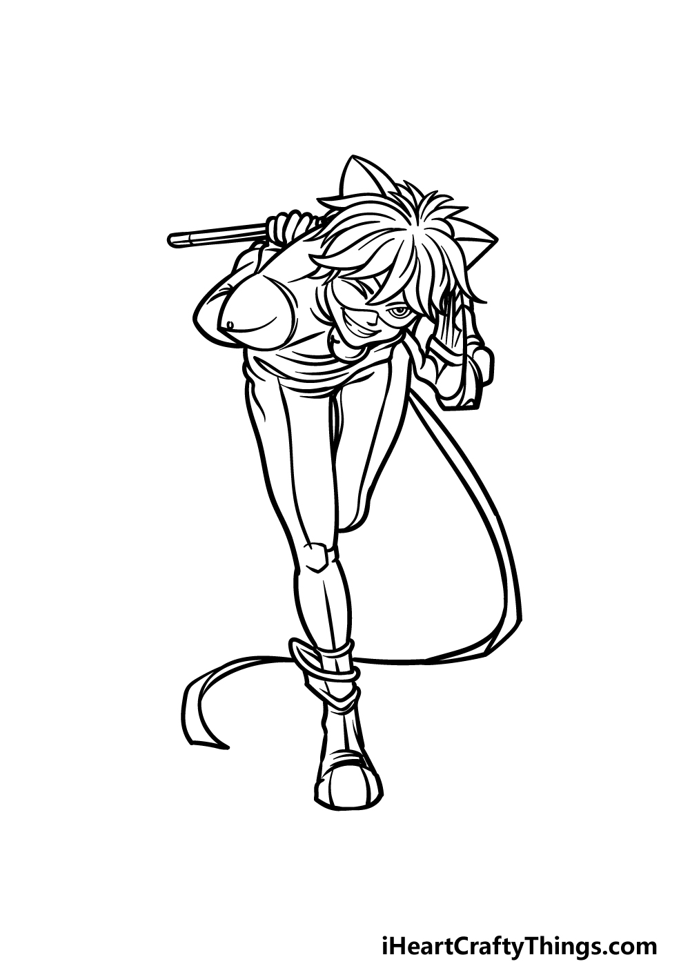 how to draw Cat Noir step 5