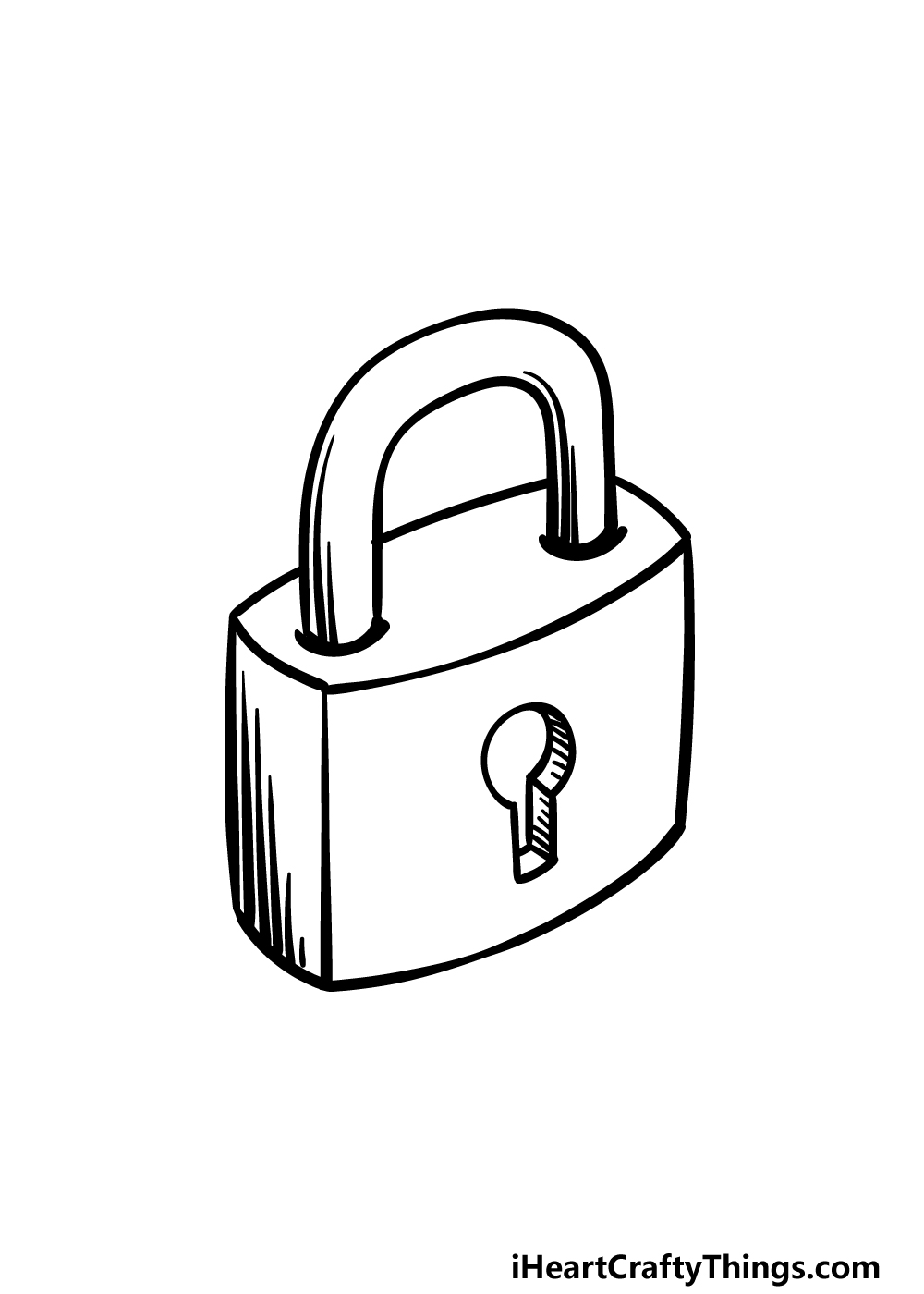 how to draw a Padlock step 5
