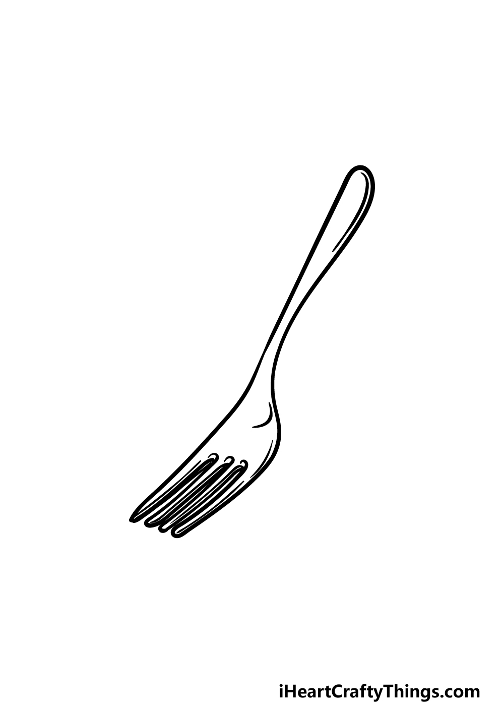 how to draw a fork step 5