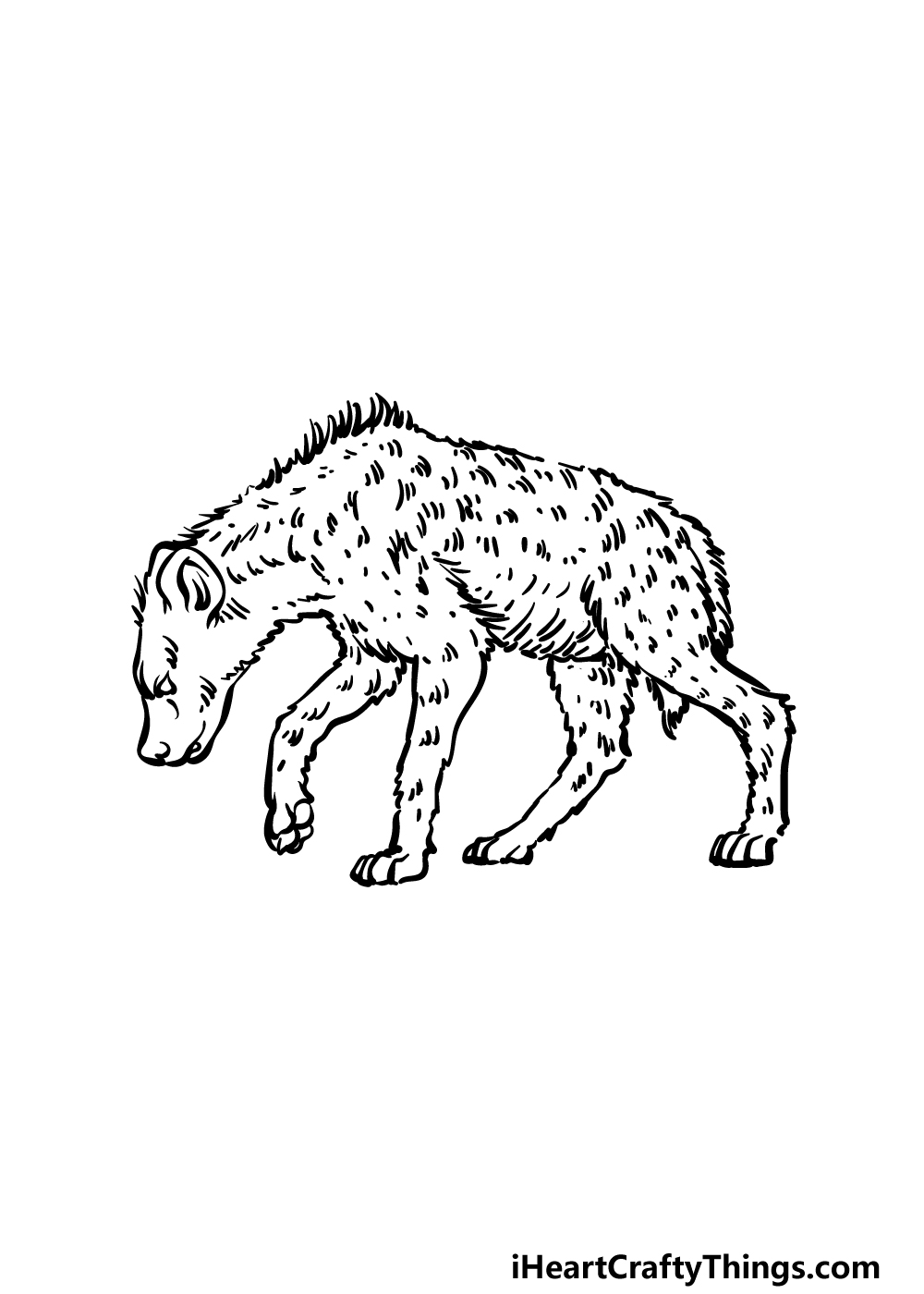 how to draw hyena step 5