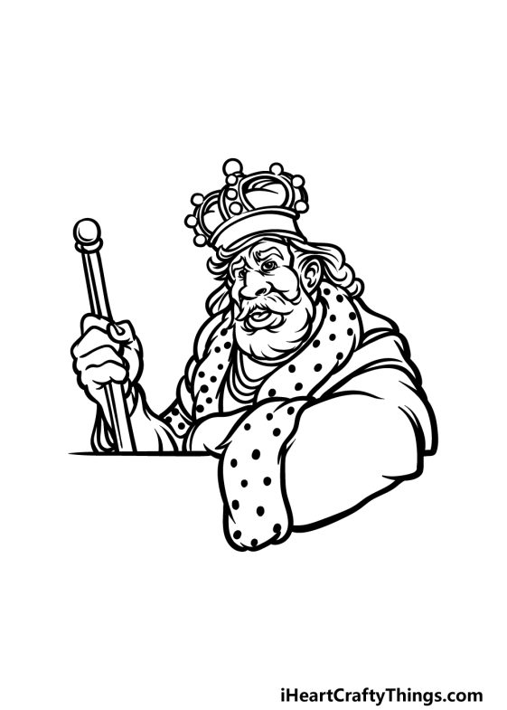 King Drawing - How To Draw A King Step By Step