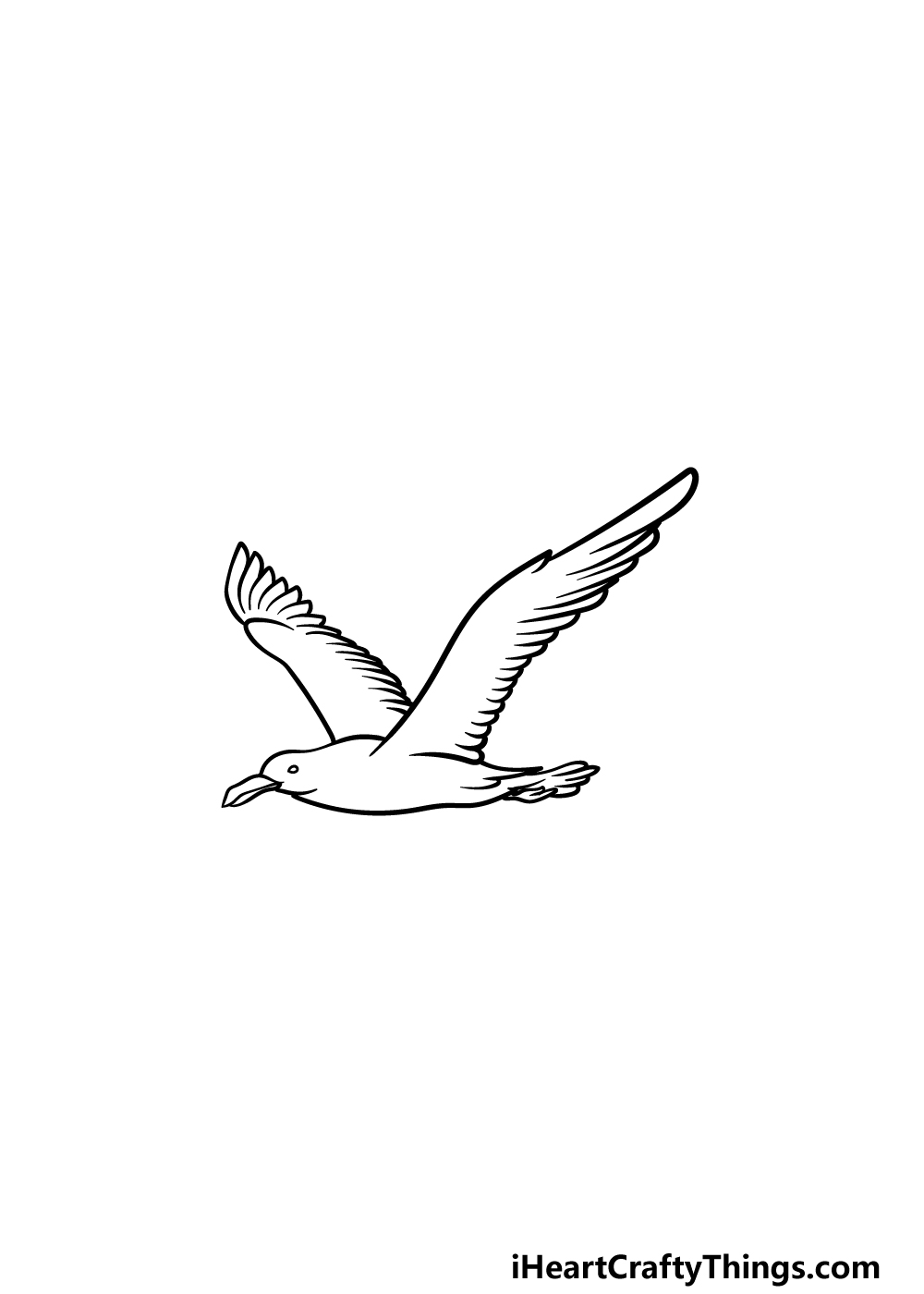 flying seagull drawing