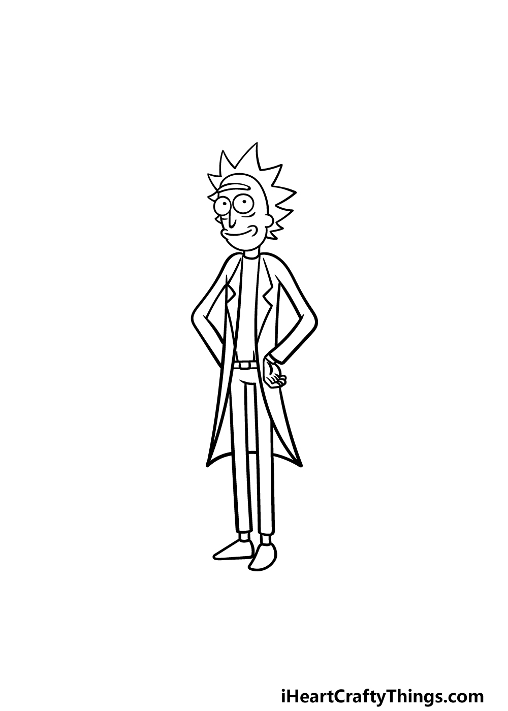 how to draw Rick step 5
