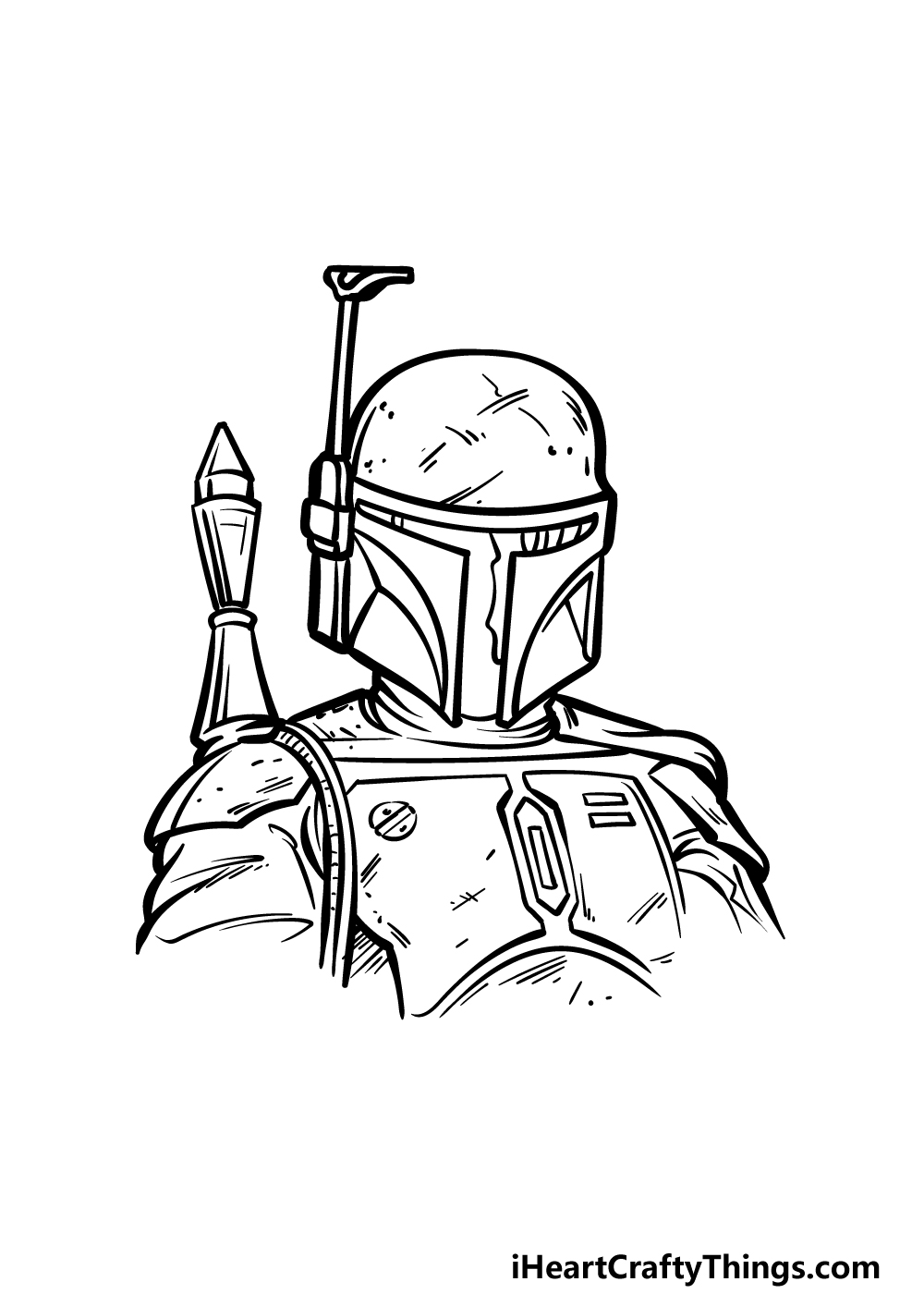 how to draw Boba Fett step 5