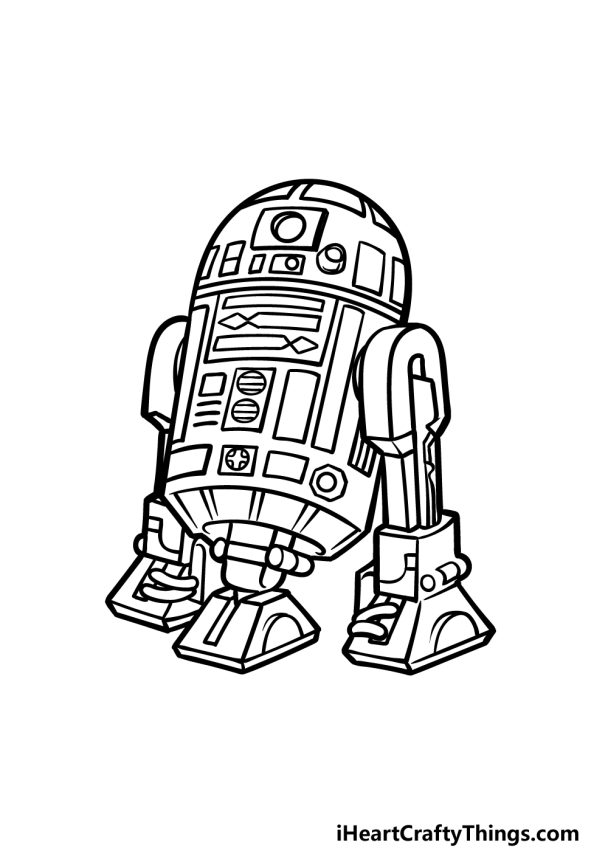 R2D2 Drawing - How To Draw R2D2 Step By Step