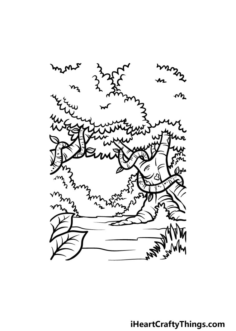 Jungle Drawing How To Draw A Jungle Step By Step