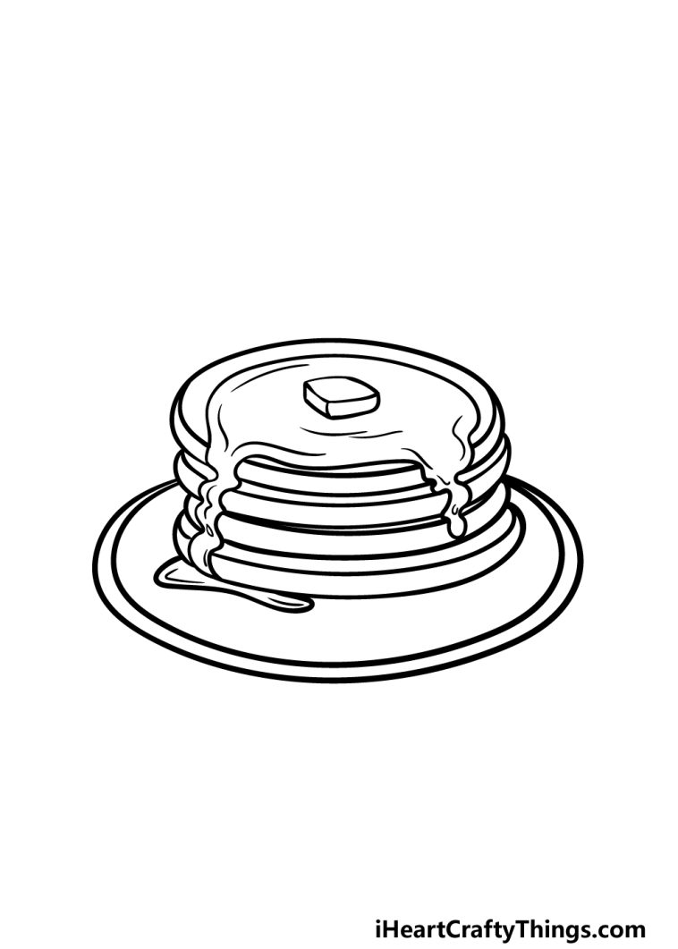 Pancake Drawing How To Draw A Pancake Step By Step