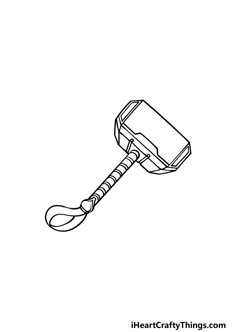 how to draw Thor’s hammer step 5