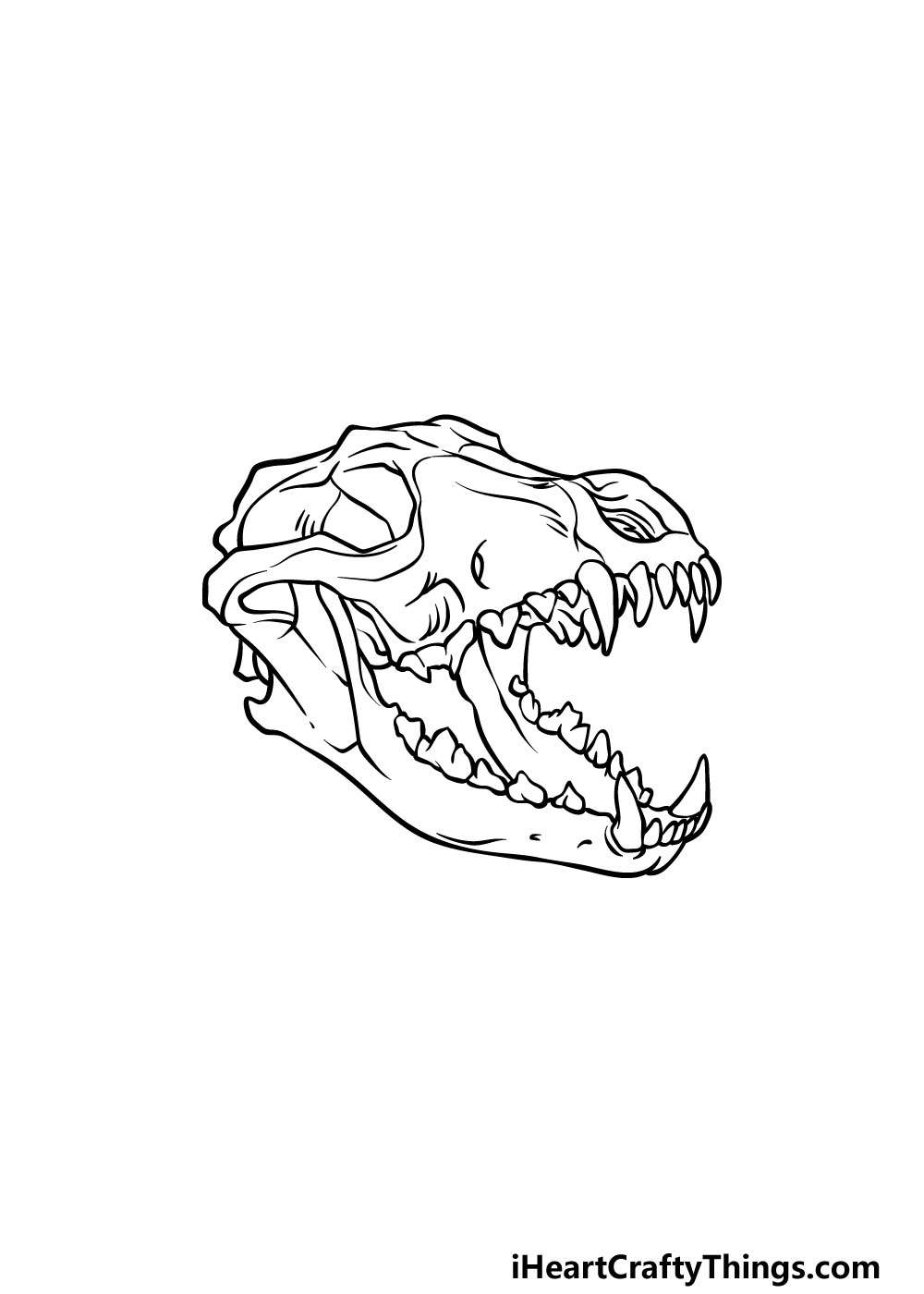 how to draw a Wolf Skull step 5