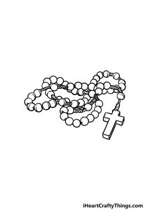 Rosary Drawing - How To Draw A Rosary Step By Step