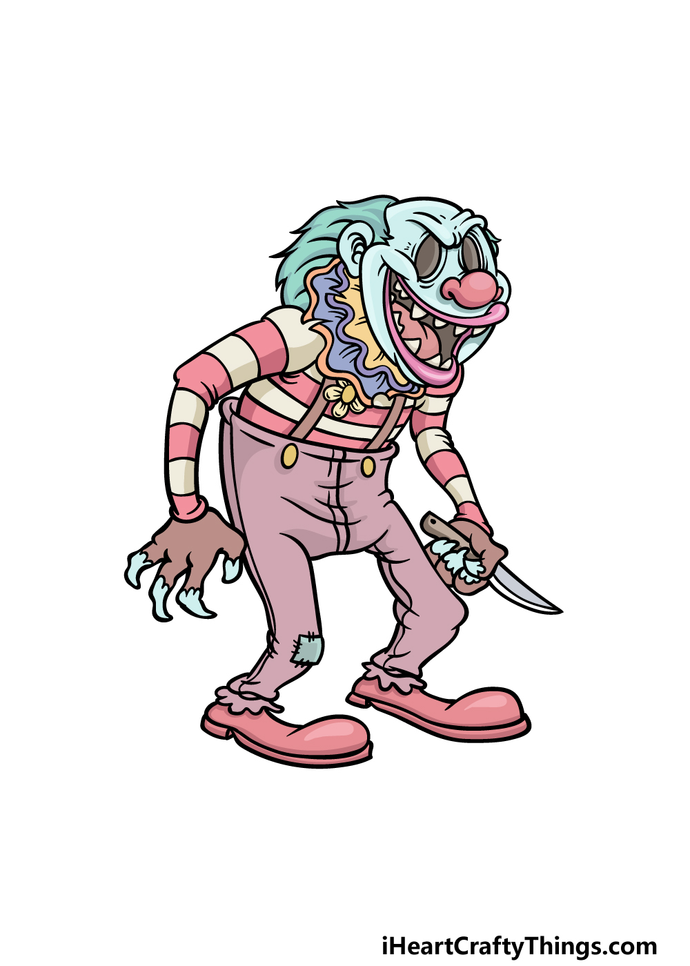 drawing a scary clown step 6