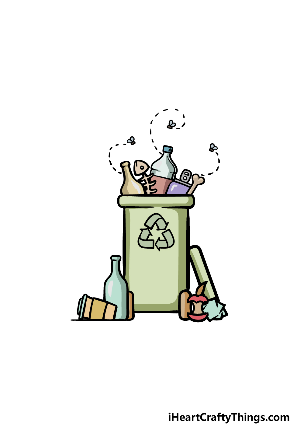 how to draw trash step 6