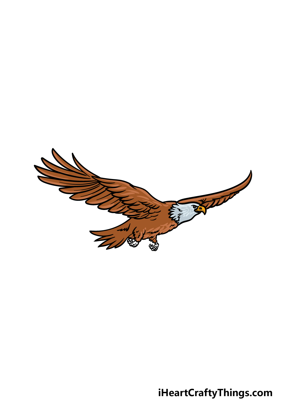 simple flying hawk drawing