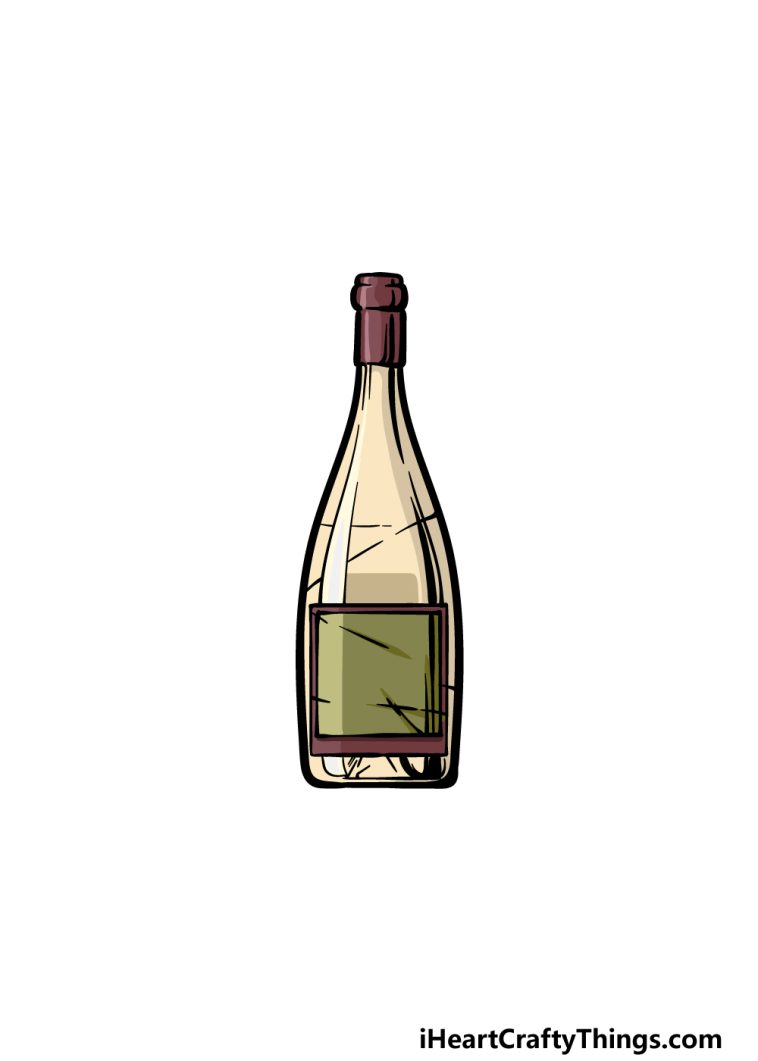 Wine Bottle Drawing How To Draw A Wine Bottle Step By Step