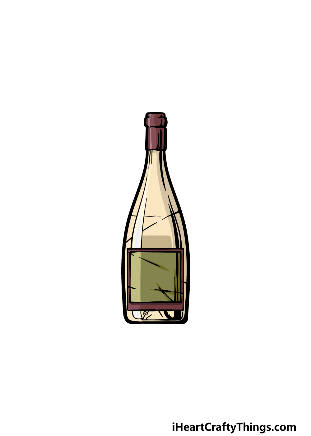 how to draw a wine bottle step 6